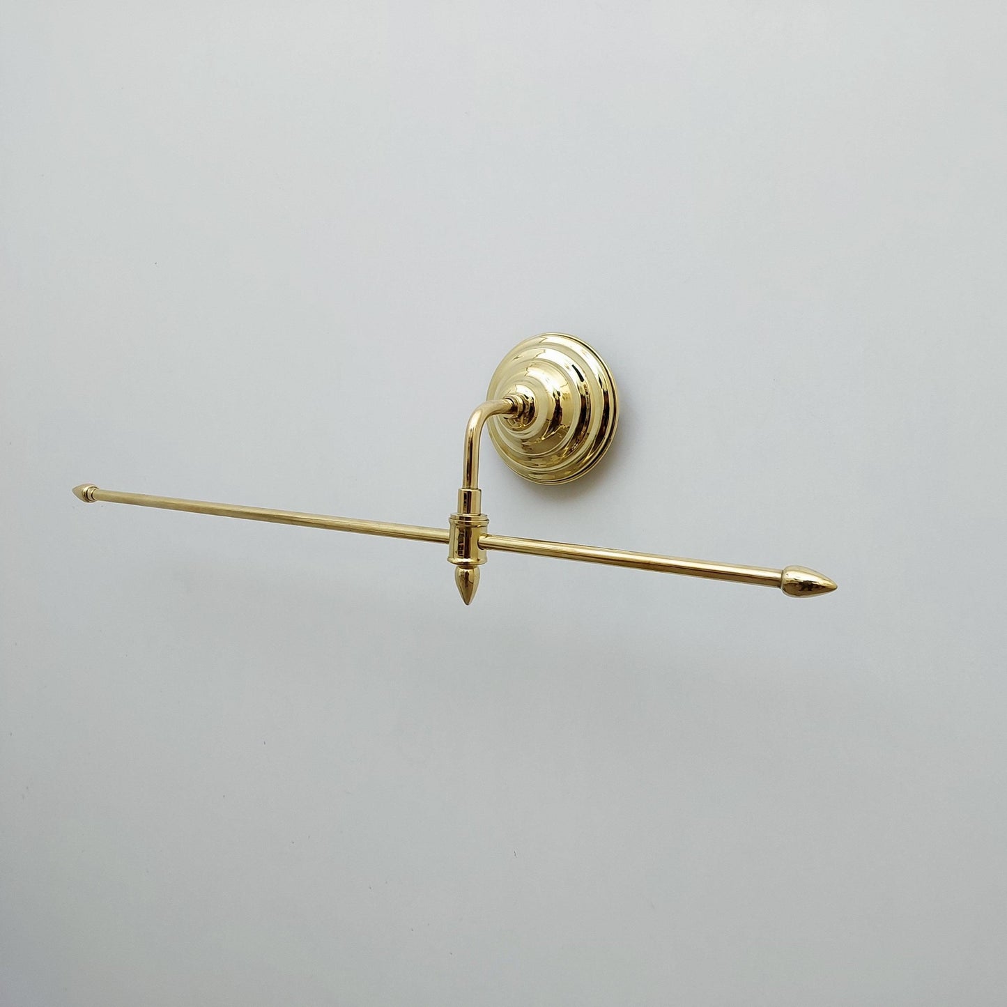 Unlacquered Brass Bathroom Towel Rack, Wall Mount Adjustable Toilet Paper Holder - Ref: BA033