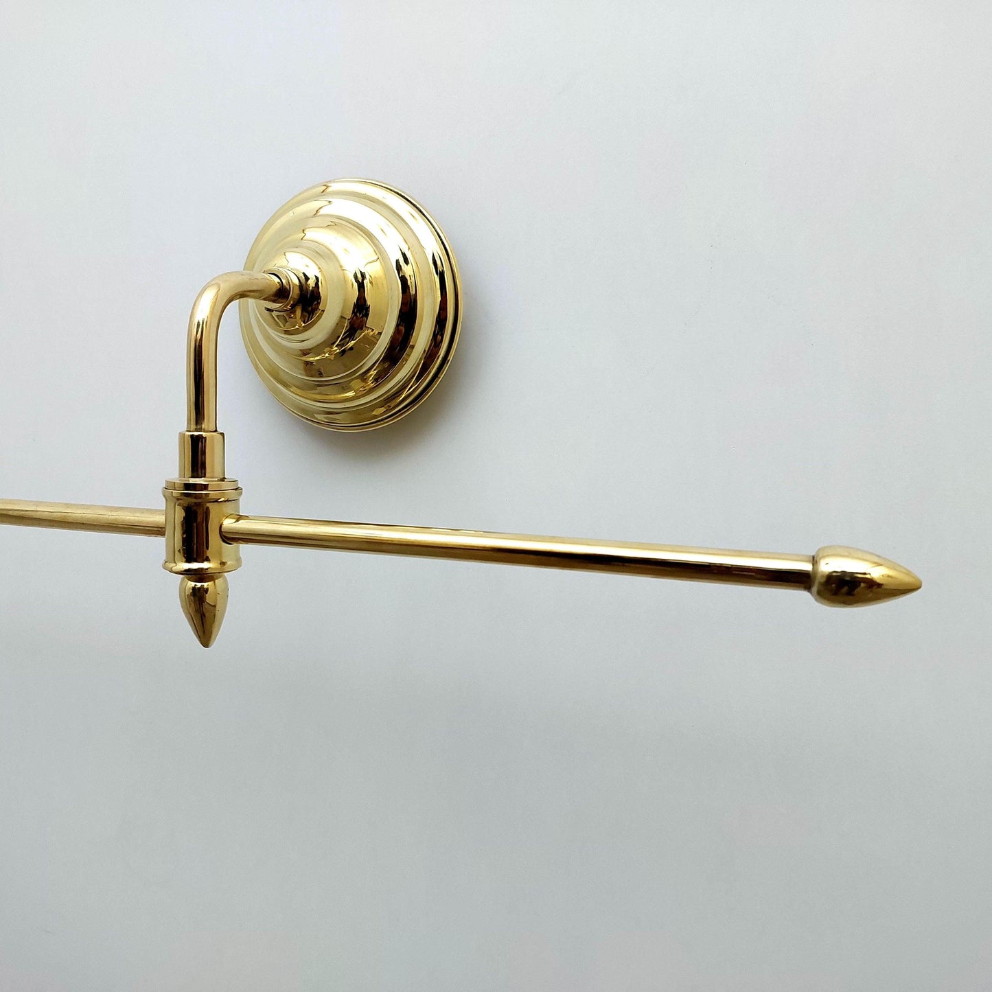 Unlacquered Brass Bathroom Towel Rack, Wall Mount Adjustable Toilet Paper Holder - Ref: BA033