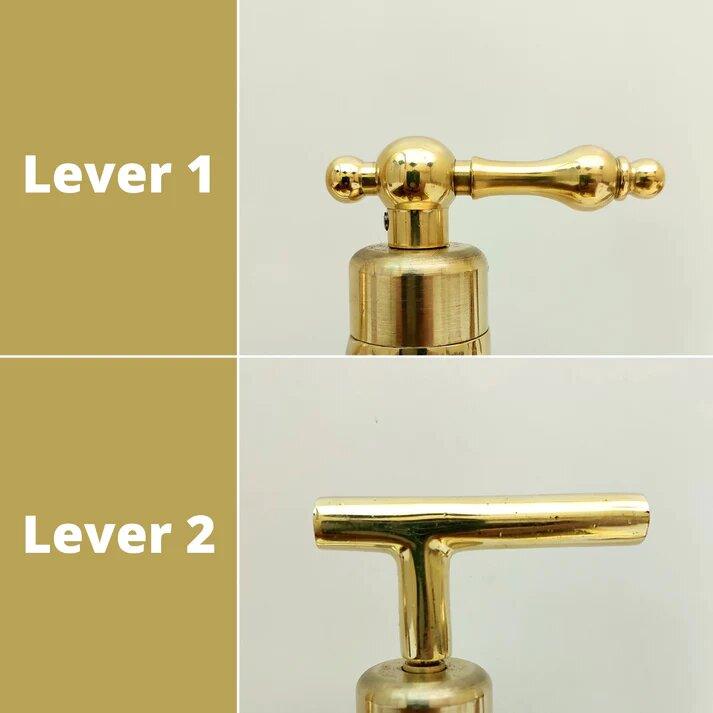 Unlacquered Brass Bridge Kitchen Faucet with Sprayer - Ref: APCL-3