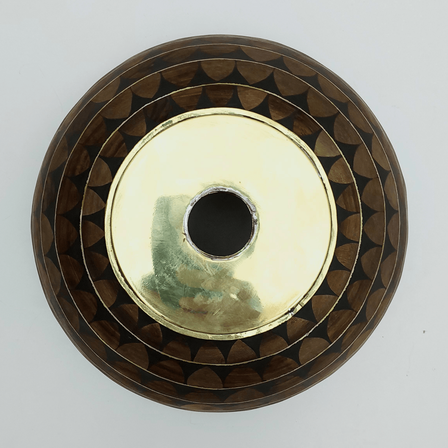 Unlacquered Brass and Resin Bathroom Sink, Bone and Wood Vanity Vessel Sink - Ref: SN018