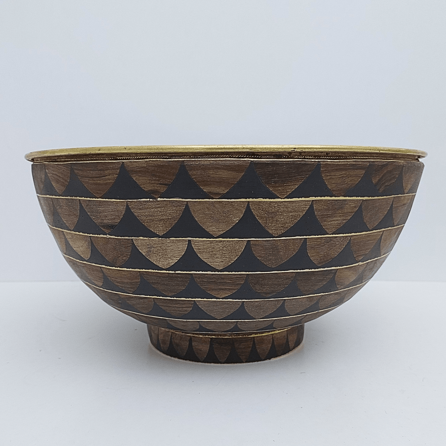 Unlacquered Brass and Resin Bathroom Sink, Bone and Wood Vanity Vessel Sink - Ref: SN018