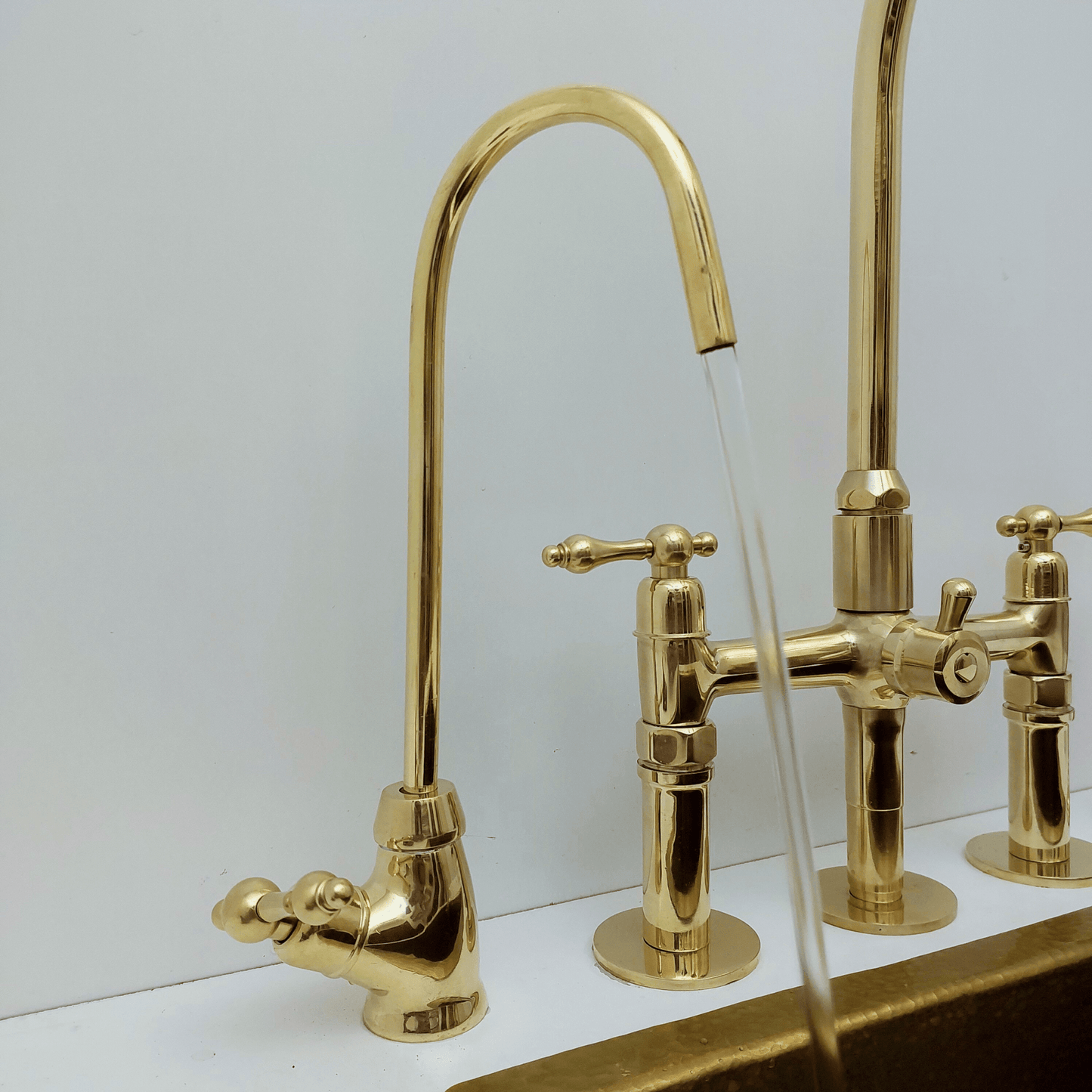 Unlacquered Brass Cold Water Faucet with Lever Handle, Drinking Water Faucet - Ref: FA035-LB