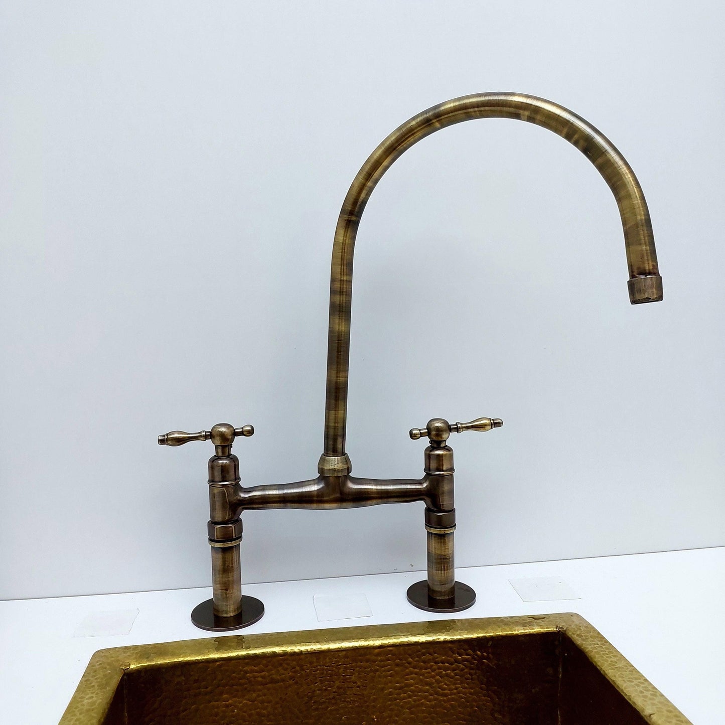 Oil Rubbed Bronze Bridge Kitchen Faucet - Ref: AKFL-1