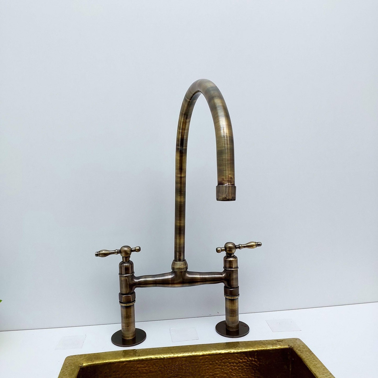 Oil Rubbed Bronze Bridge Kitchen Faucet - Ref: AKFL-1