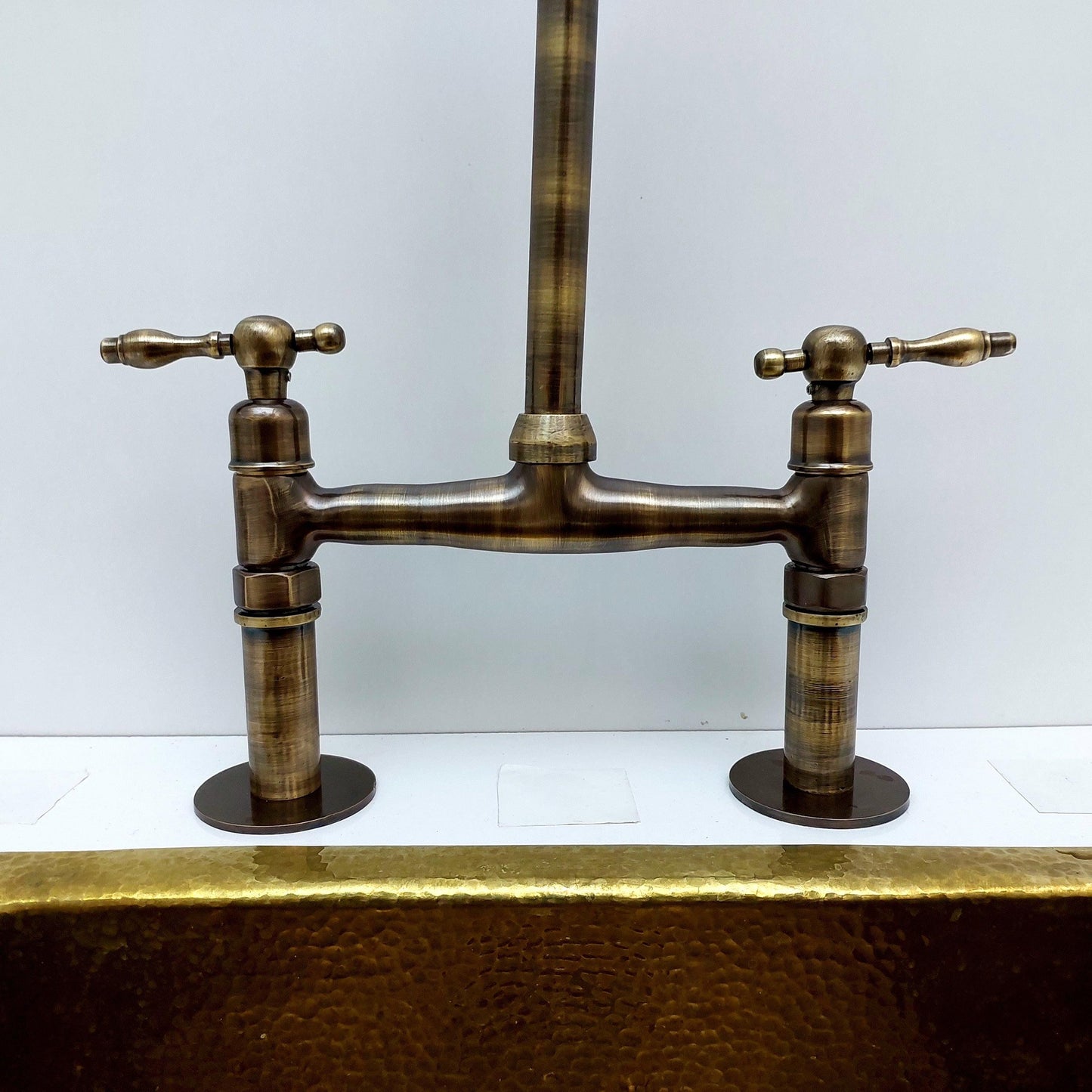 Oil Rubbed Bronze Bridge Kitchen Faucet - Ref: AKFL-1