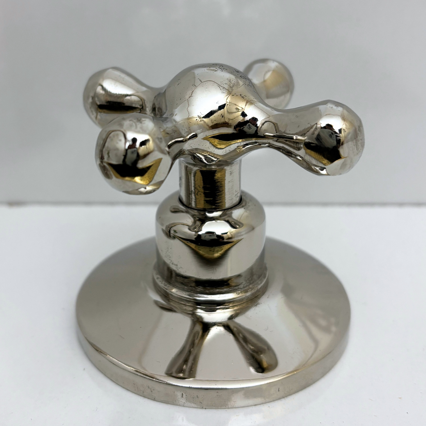 Polished Nickel Finish 3 Holes Faucet, Solid Brass Faucet With Cross Handles - Ref: PN3HF1C