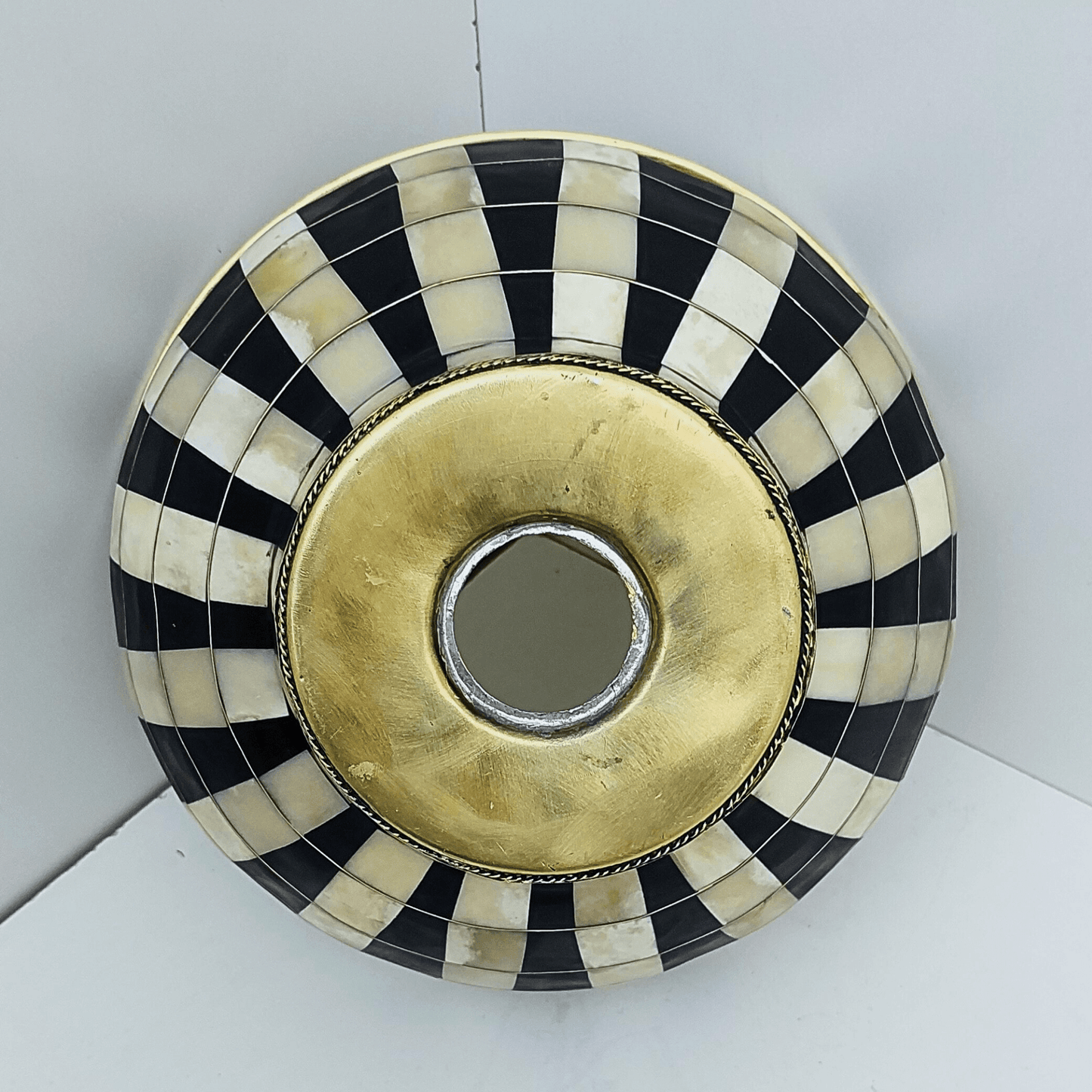 Brass and Resin Bathroom Sink, Black and White Vanity Vessel Sink - Ref: SN015-2