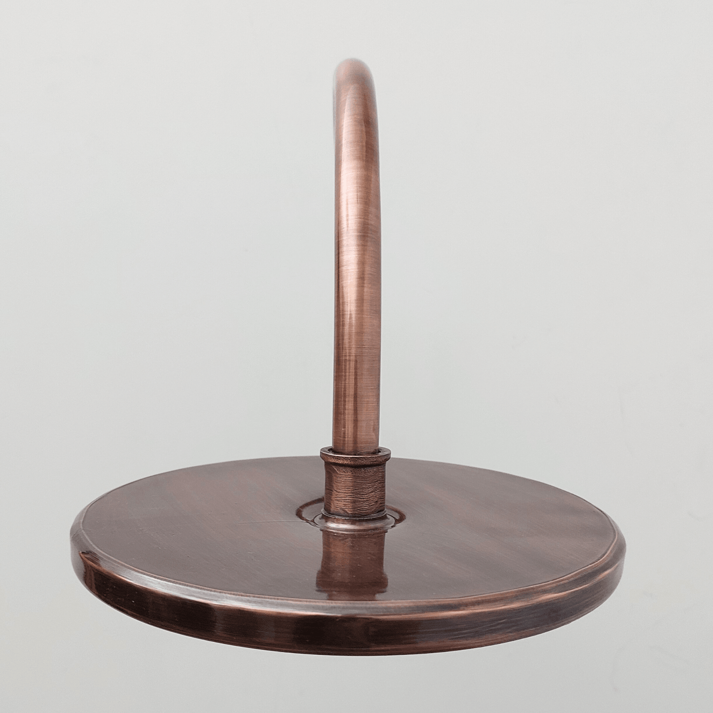 Round Rain Shower Head with Arcuate Arm, Antique Copper Finish - Ref: CSHA-001