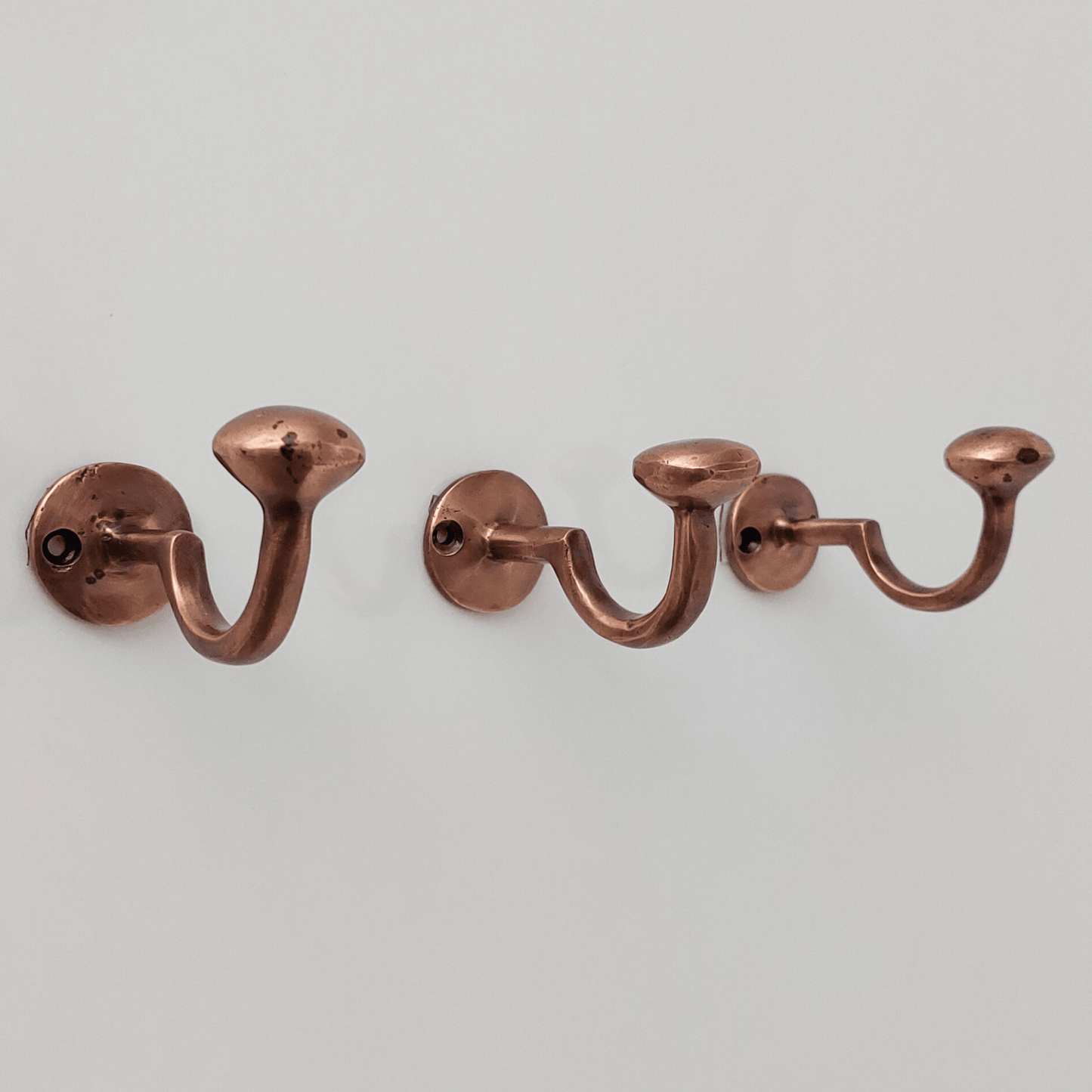 Solid Brass Wall Hooks, Antique Copper Finish Hooks - Ref: BA014
