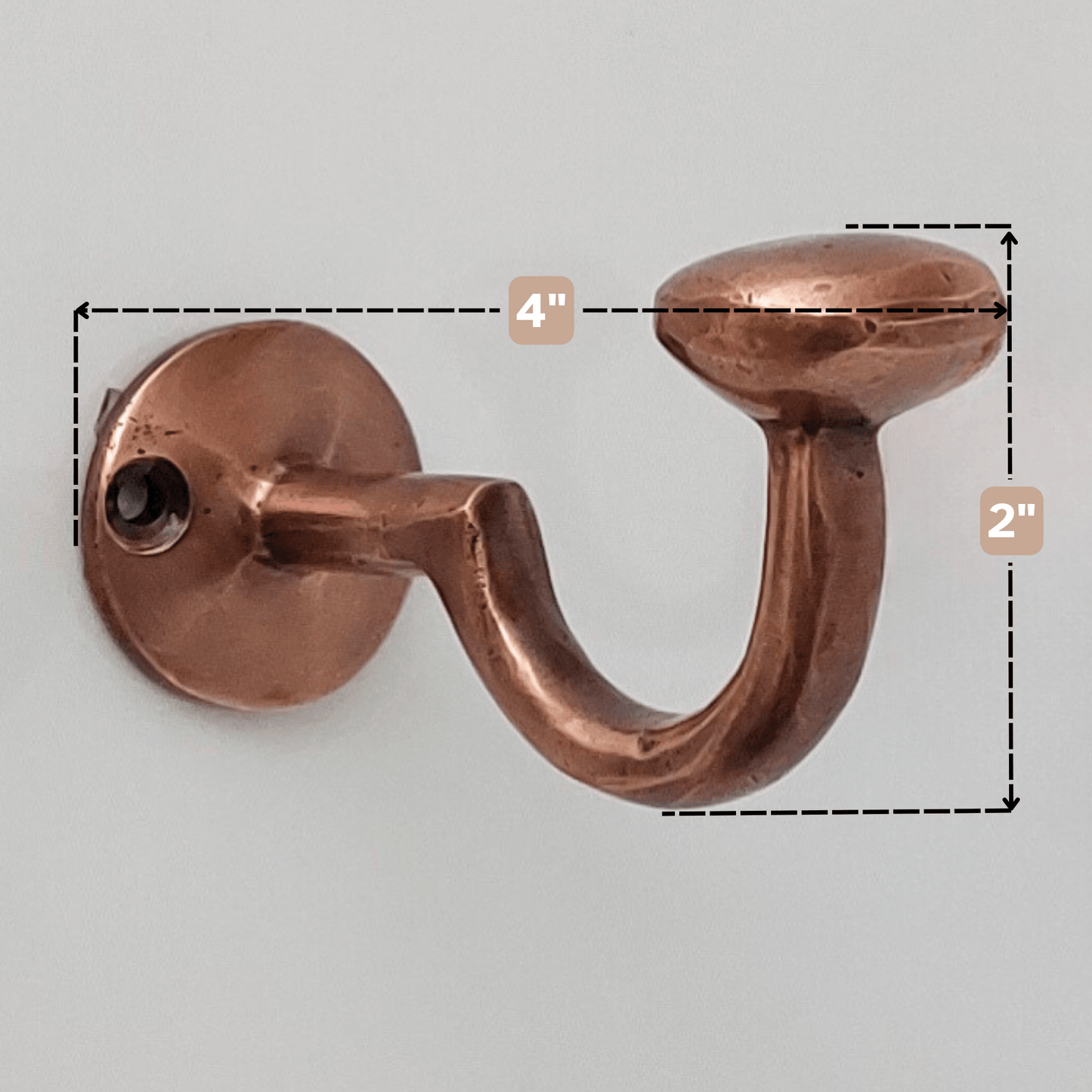 Solid Brass Wall Hooks, Antique Copper Finish Hooks - Ref: BA014