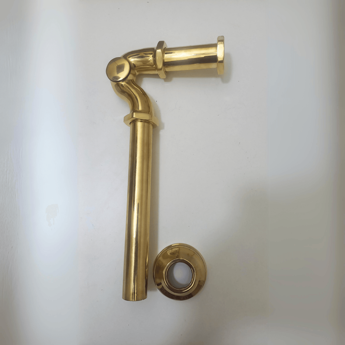 Unlacquered Brass Drain Pipe with P-trap - Ref: HDW-001