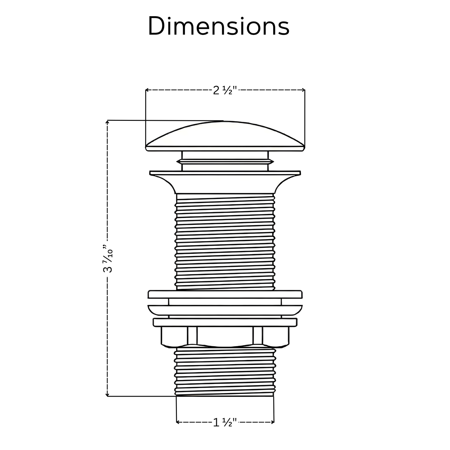 Unlacquered Brass Pop-Up Sink Drain