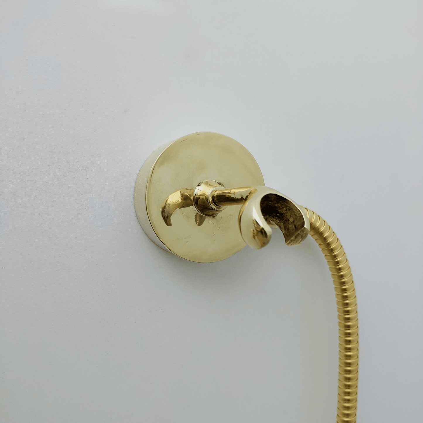Unlacquered Brass Shower System with Handheld Shower Head and Round Rain Shower Head - Ref: ATLASS50