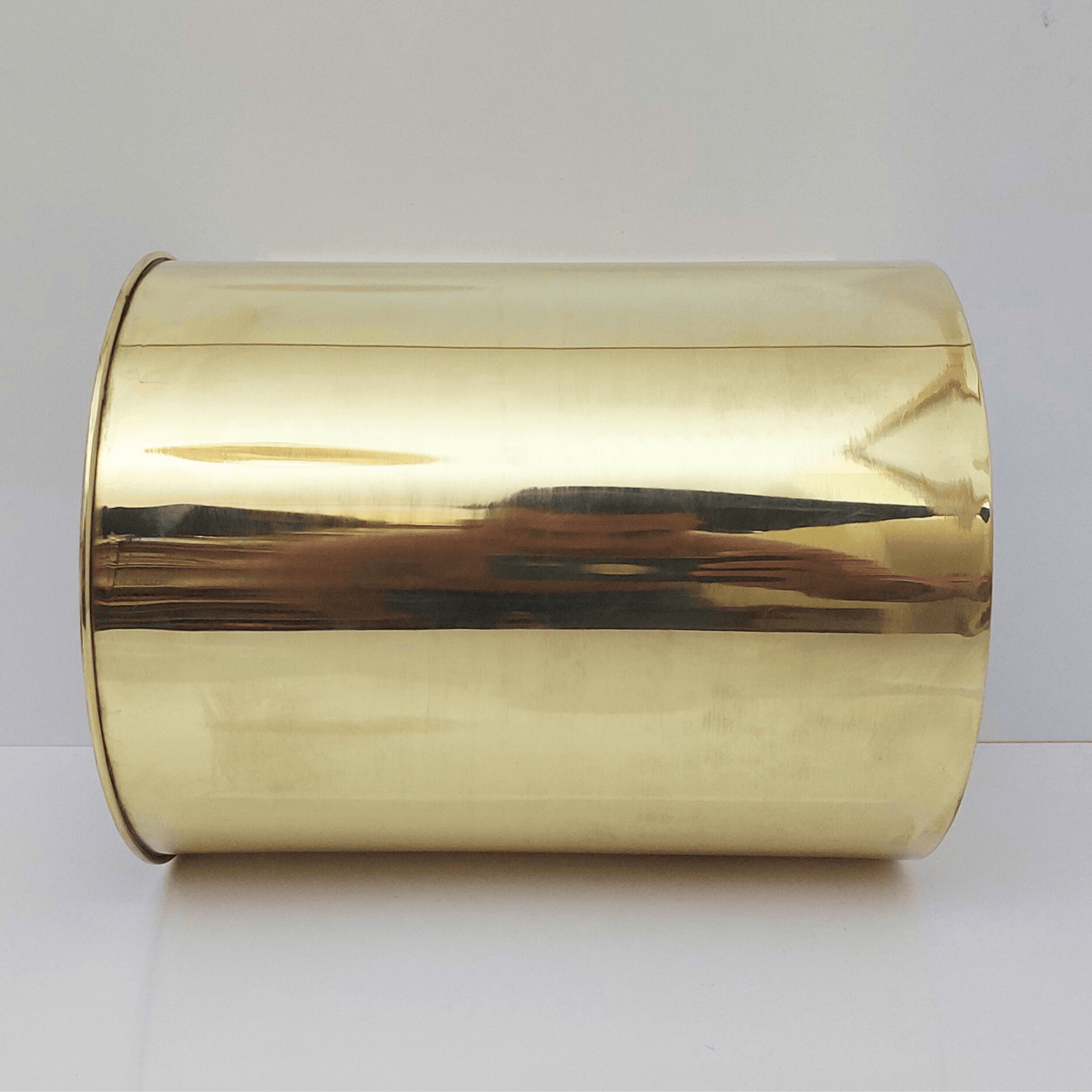 Unlacquered Brass Trash Can, Solid Brass Waste Paper Bin, Outdoor Trash Bin - Ref: TCUB001
