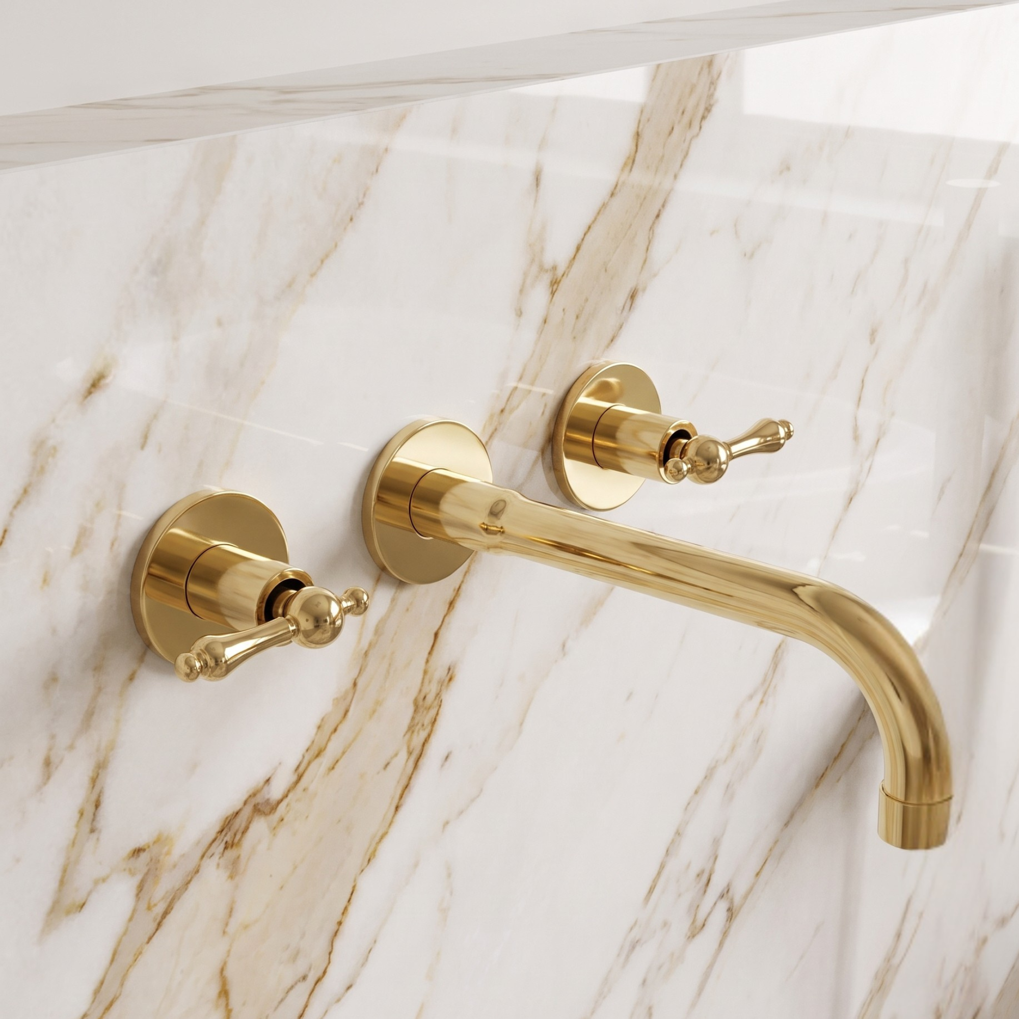 Unlacquered Brass Wall-Mount Faucet