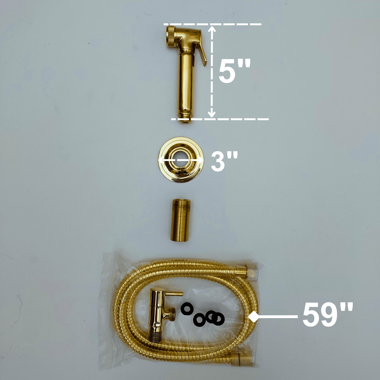 Unlacquered Brass Kitchen Hand Sprayer, Cold Water Solid Brass Sprayer - Ref: ASP003