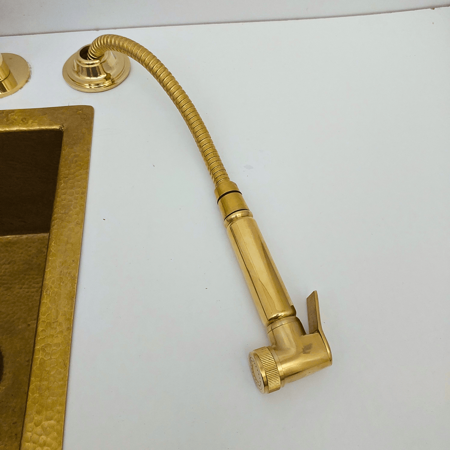 Unlacquered Brass Kitchen Hand Sprayer, Cold Water Solid Brass Sprayer - Ref: ASP003