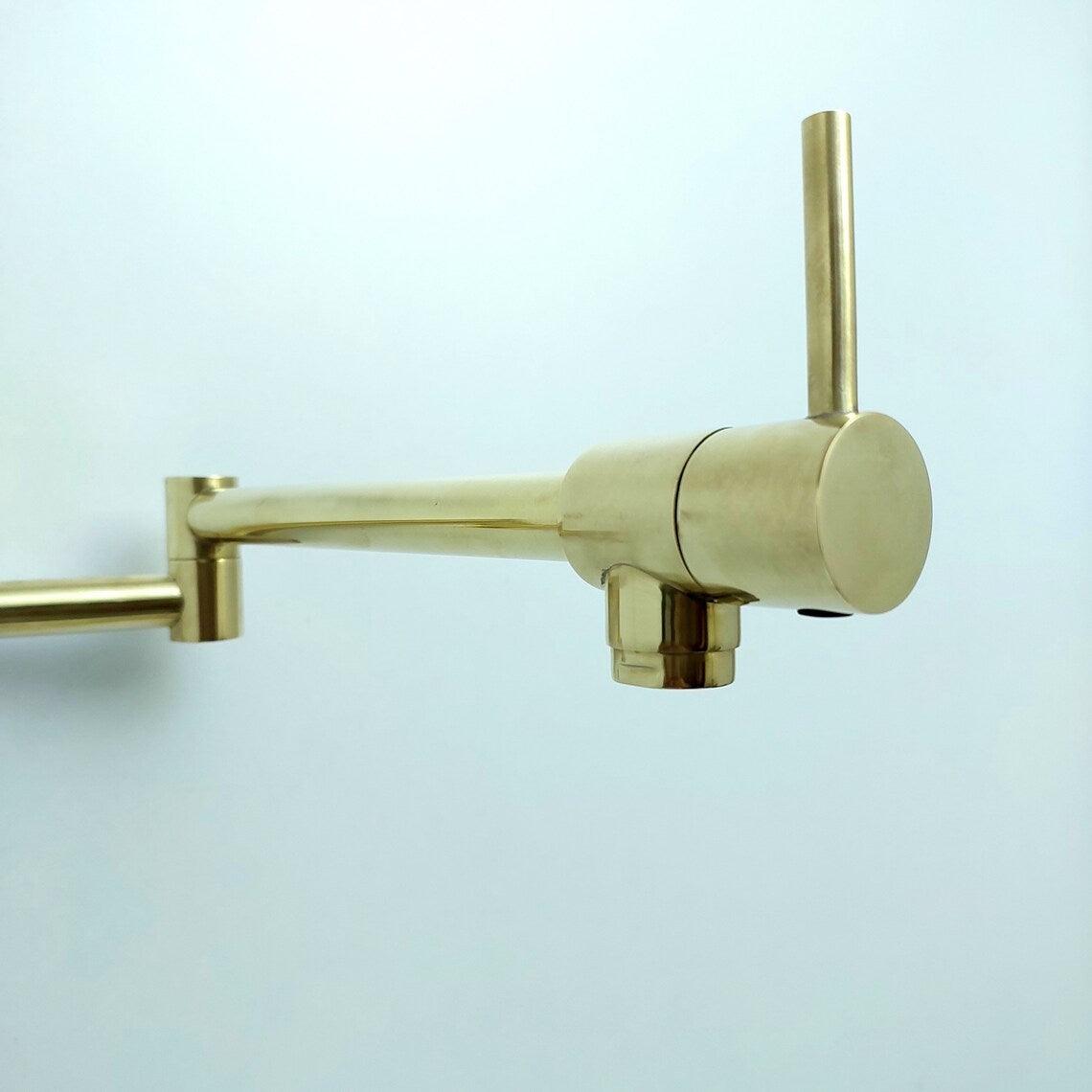 Unlacquered Brass Pot Filler with Lever Handle-ref:PF-01