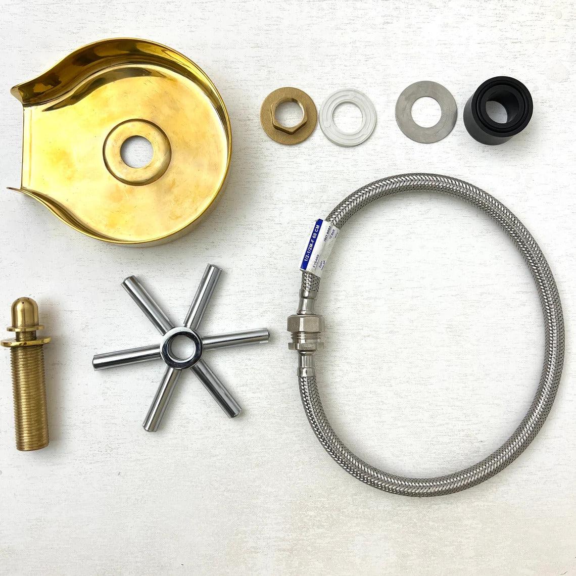 Rinceur de verre en laiton non laqué pour éviers de cuisine - Réf. : GR1