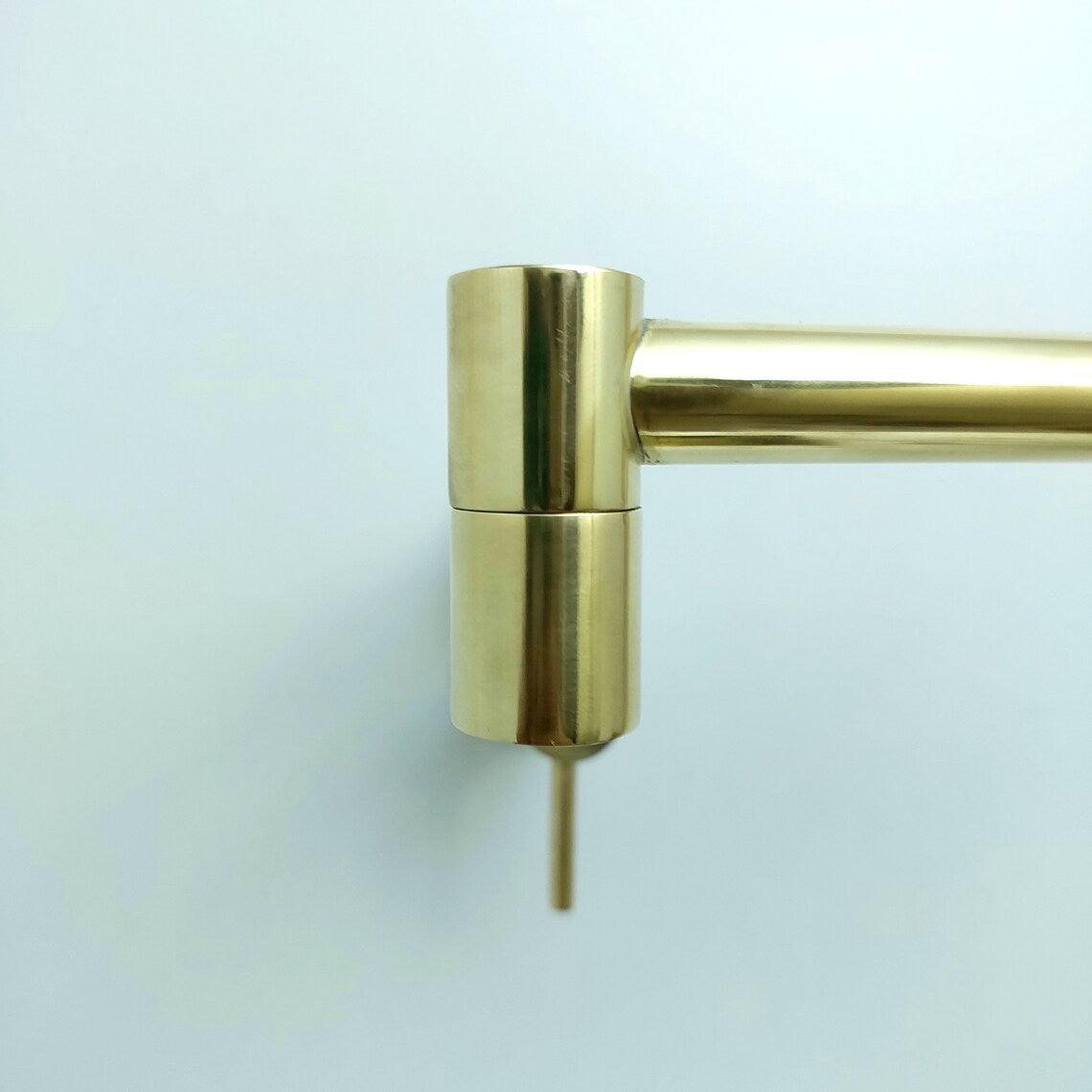 Unlacquered Brass Pot Filler with Lever Handle-ref:PF-01