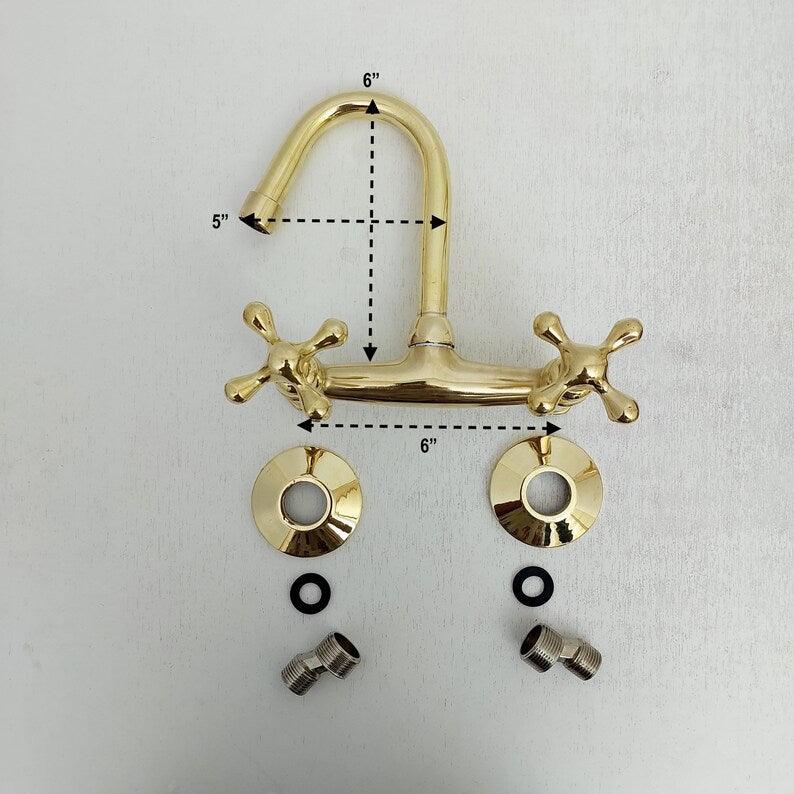 Grifo de pared de latón sin lacar - ref: APCL-6