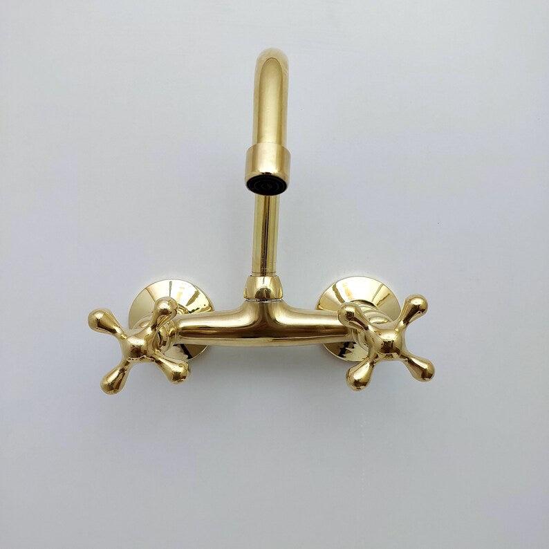 Grifo de pared de latón sin lacar - ref: APCL-6