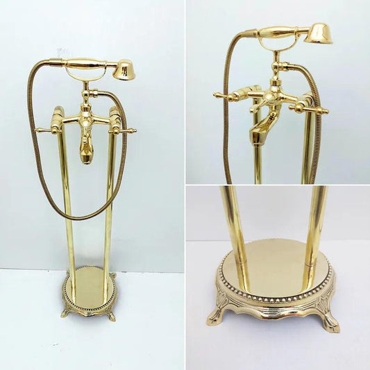 Unlacquered Brass Tub Filler Bathtub Faucet with Hand Shower Ref: TF002-L