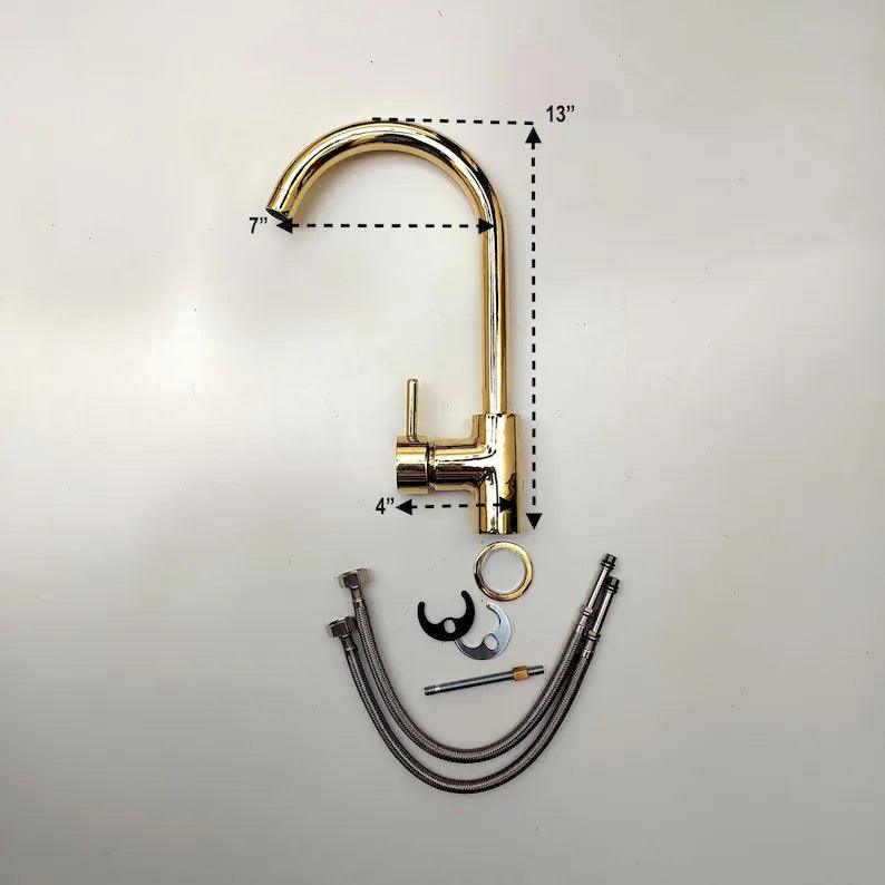 Unlacquered Brass Single Hole Basin Faucet - Ref: FA067