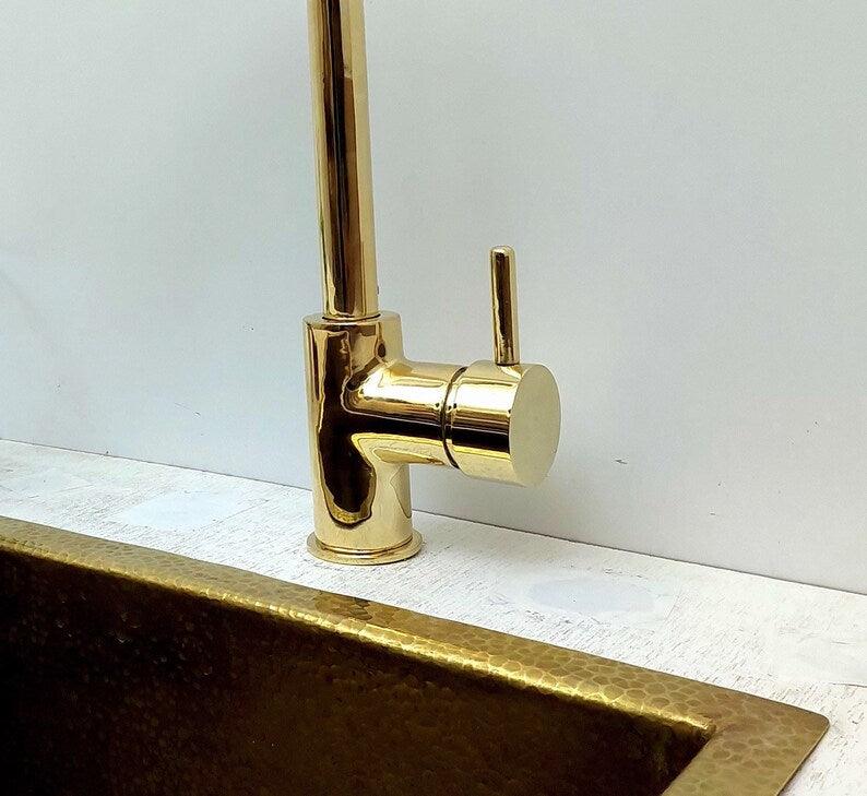 Unlacquered Brass Single Hole Basin Faucet - Ref: FA067
