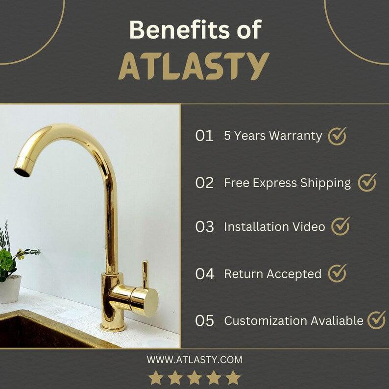 Unlacquered Brass Single Hole Basin Faucet - Ref: FA067
