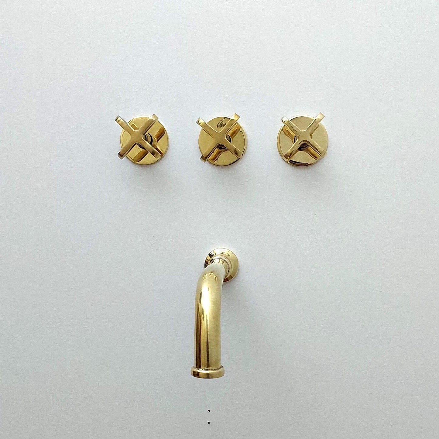 Unlacquered Brass Shower System with Tub Filler and Copper Round Rain Shower Head - Ref: ATLASS40