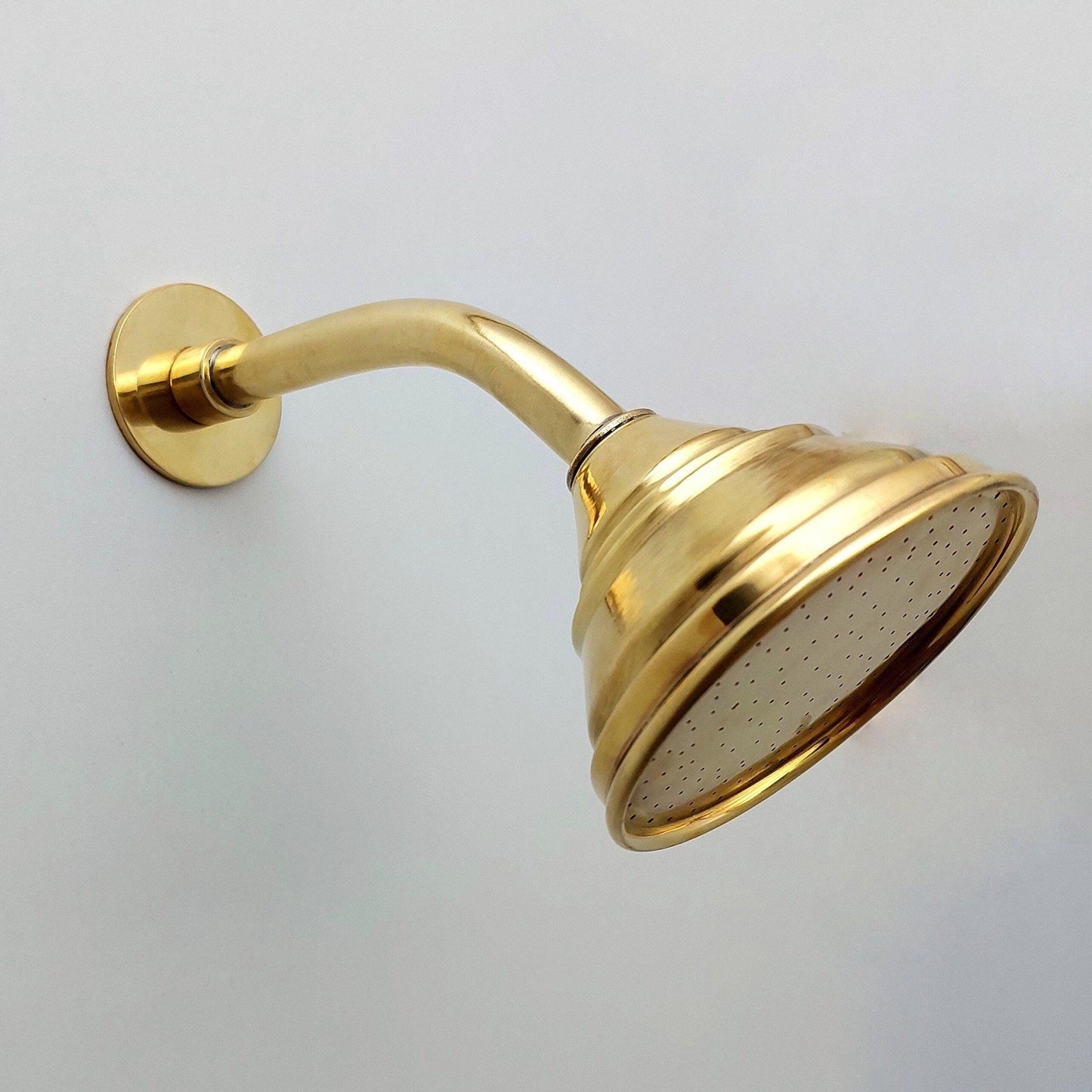 4" Brass Round Shower Head, Outdoor and Indoor Showerhead - Ref: ATLASS41-P