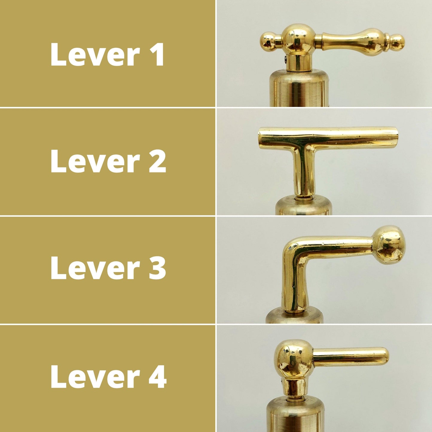 Unlacquered Brass Wall Mount Faucet, Gooseneck Faucet with Lever Handles - Ref: WFL004