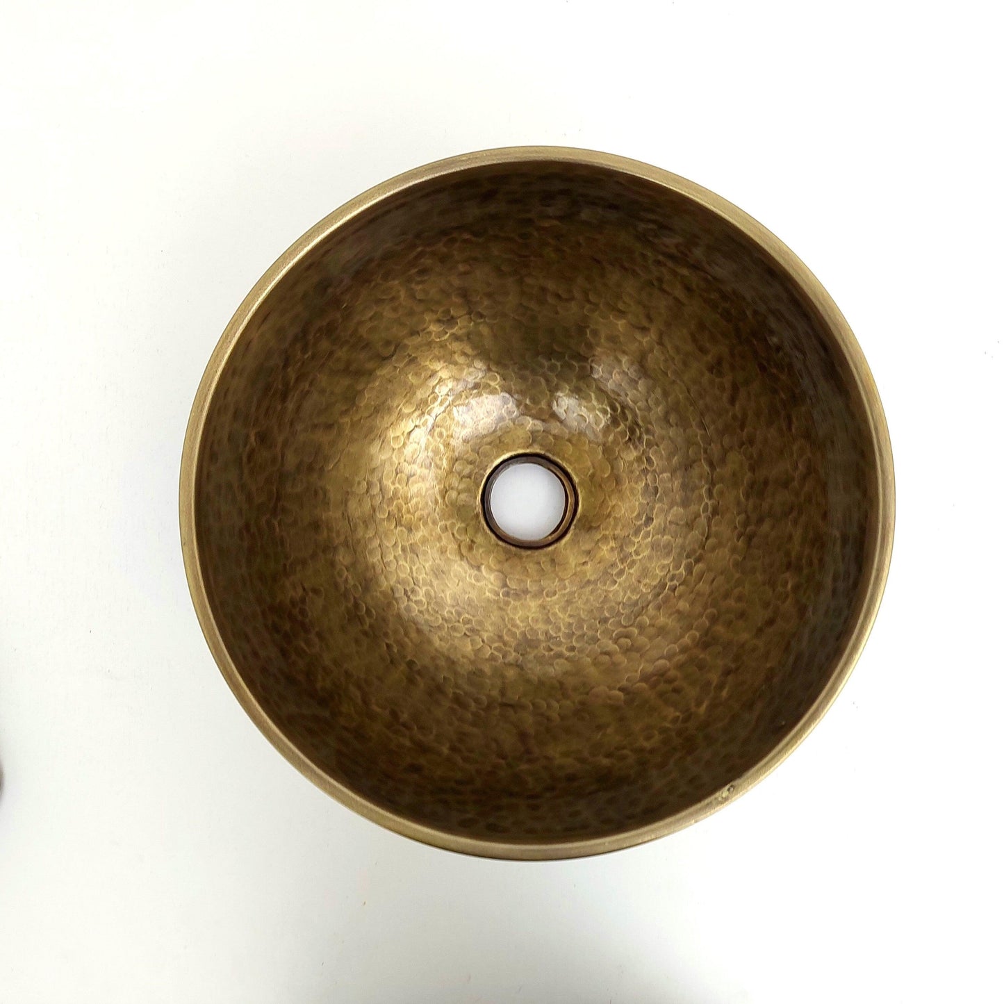 13" Antique Brass Bathroom Sink, Resin Vanity Vessel Sink, Black and White Bowl Sink - Ref: SN026