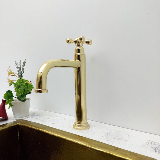Unlacquered Solid Brass, Single Handle Brass Faucet- Ref:FA032