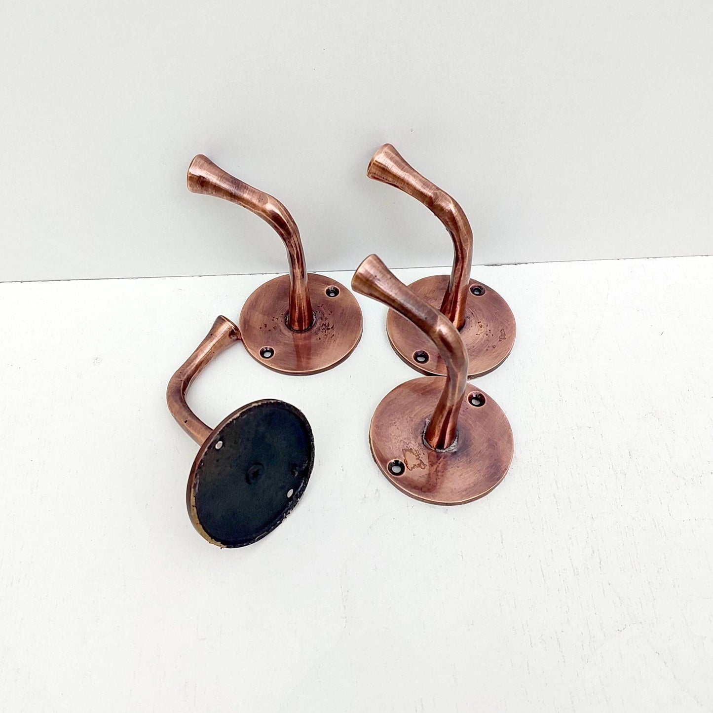 Solid Handmade Copper Wall Hooks, Antique Copper Coat Hooks - Ref: BA013C