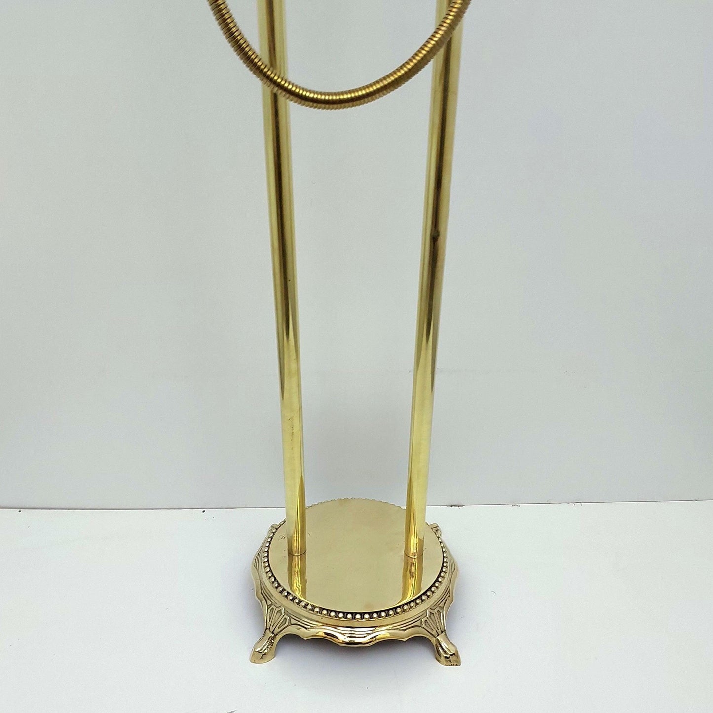 Unlacquered Brass Freestanding Bathtub Faucet, Floor Mounted Tub Filler with Hand Shower - Ref: TF002