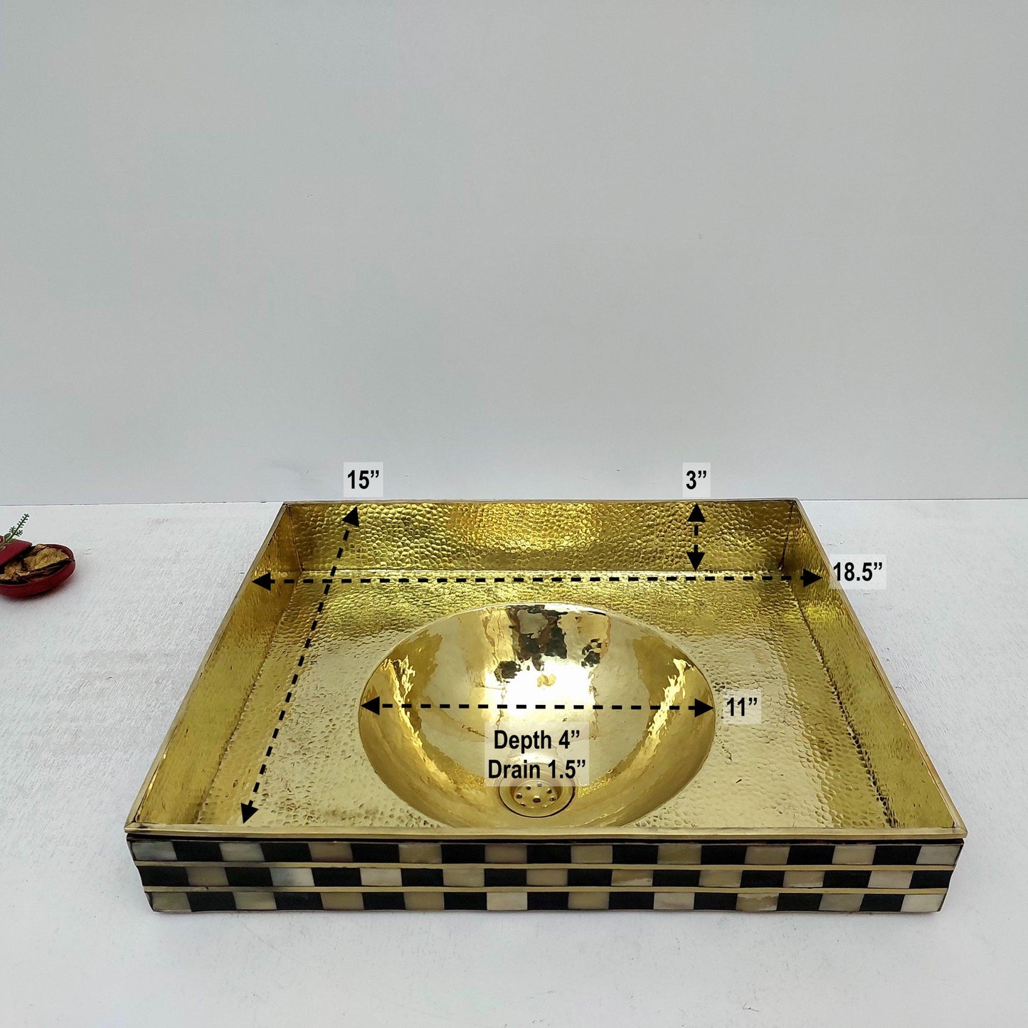 Unlacquered Brass and Resin Bathroom Sink, Antique Brass Resin Vanity Vessel Sink - Ref: SN014-SO