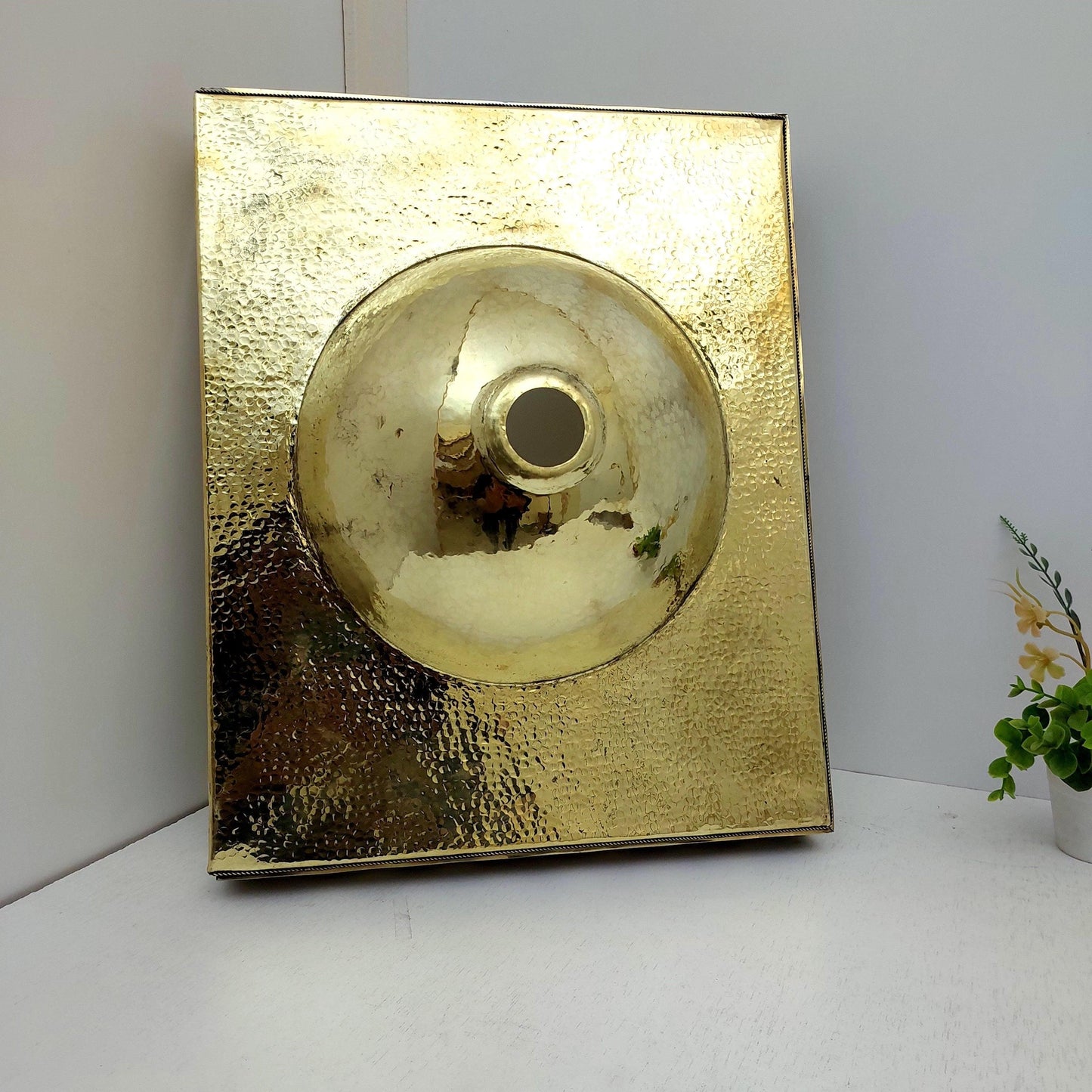 Unlacquered Brass and Resin Bathroom Sink, Antique Brass Resin Vanity Vessel Sink - Ref: SN014-SO