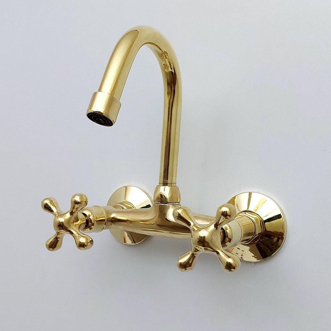 Tirador en cruz de latón con cartucho, Tiradores en cruz de latón sin lacar - Ref: BA016