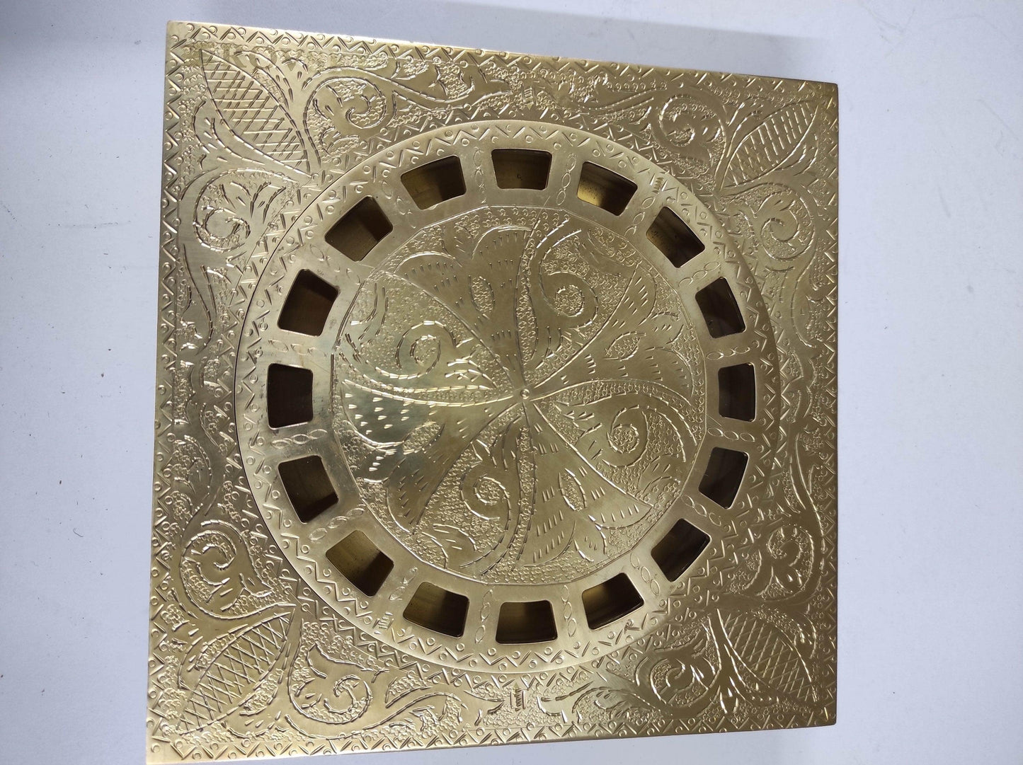 Engraved Square Shower Drain made of solid brass