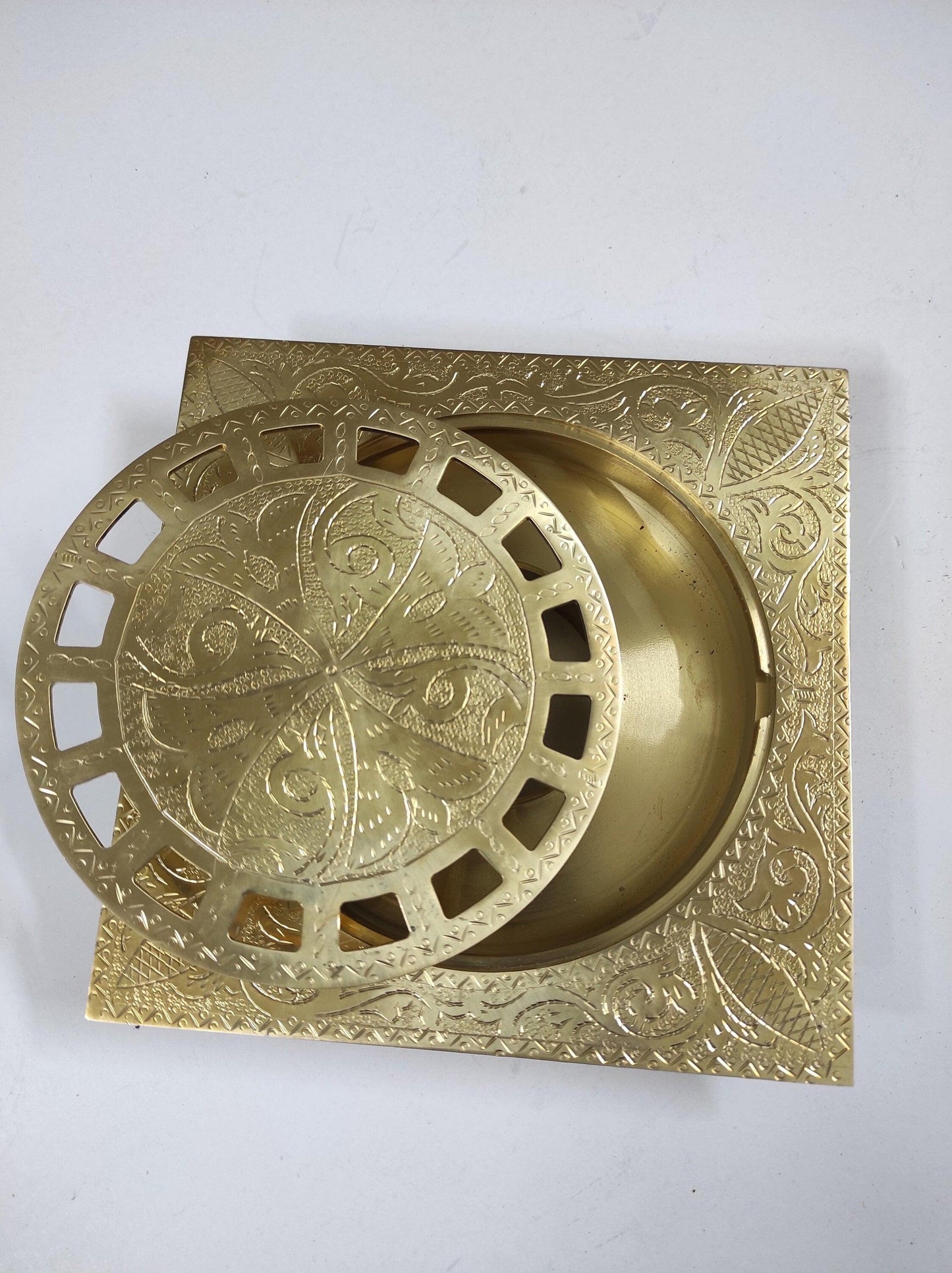 Engraved Square Shower Drain made of solid brass