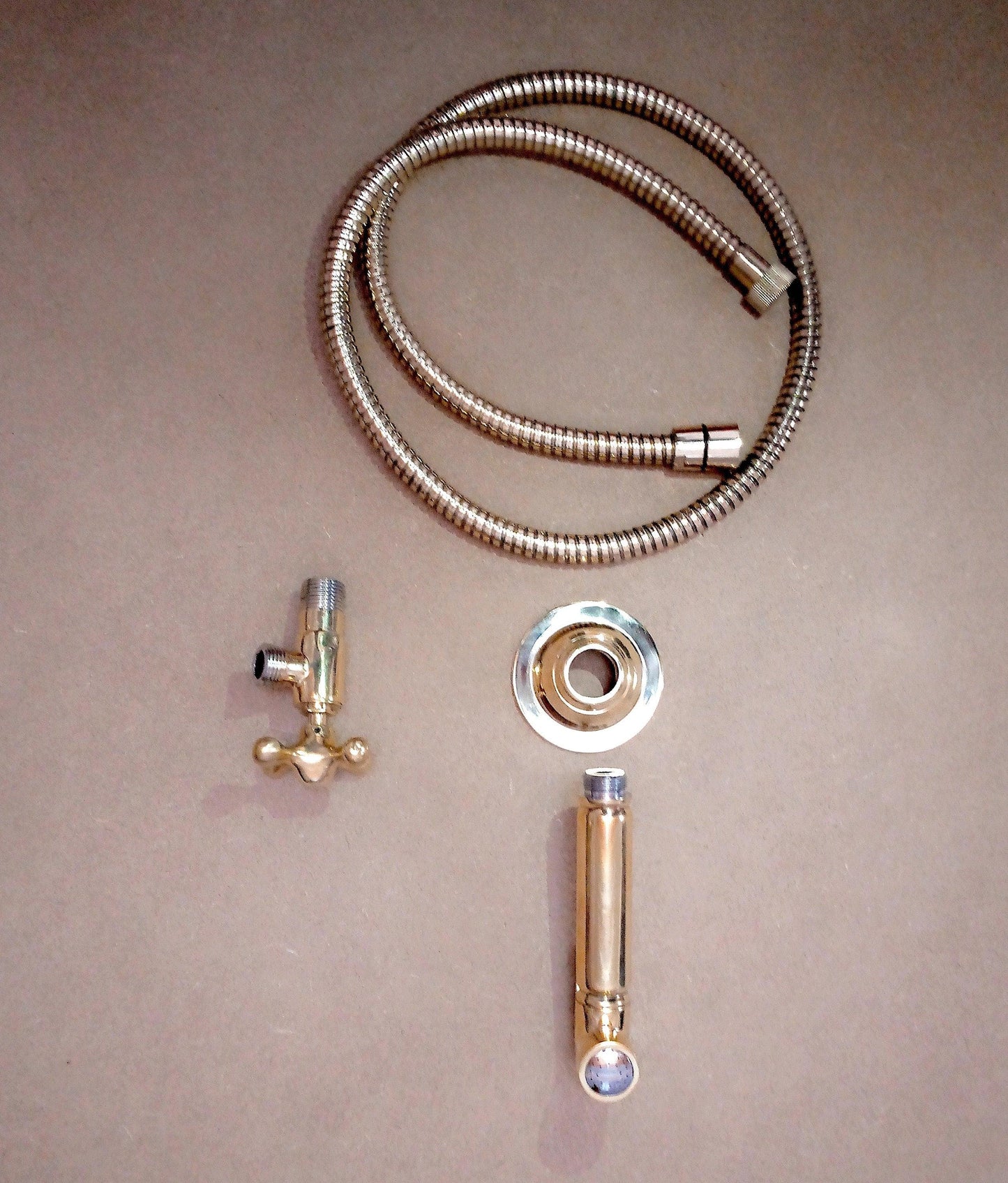 Solid Brass Kitchen Hand Sprayer, Unlacquered Brass kitchen Side Sprayer for Cold Water