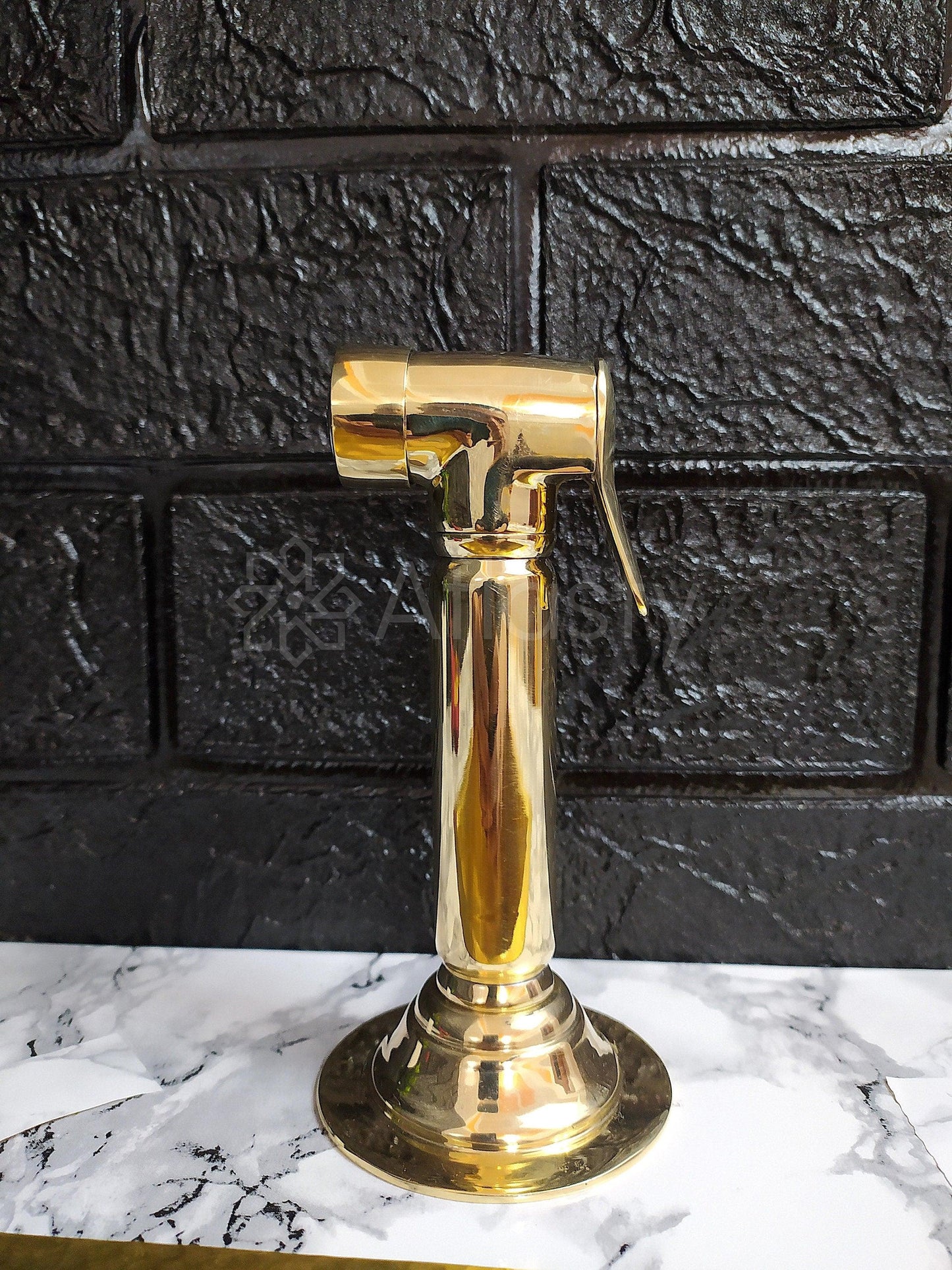 Solid Brass Kitchen Hand Sprayer, Unlacquered Brass kitchen Side Sprayer for Cold Water