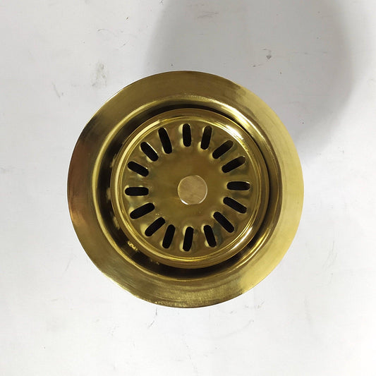 Unlacquered Brass Sink Strainer and Stopper, for kitchen and bathroom sinks