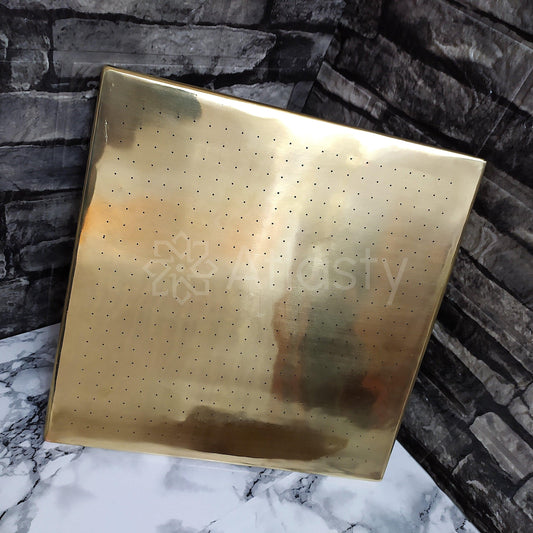 Unlacquered Brass Square Rain Shower Head, Handcrafted