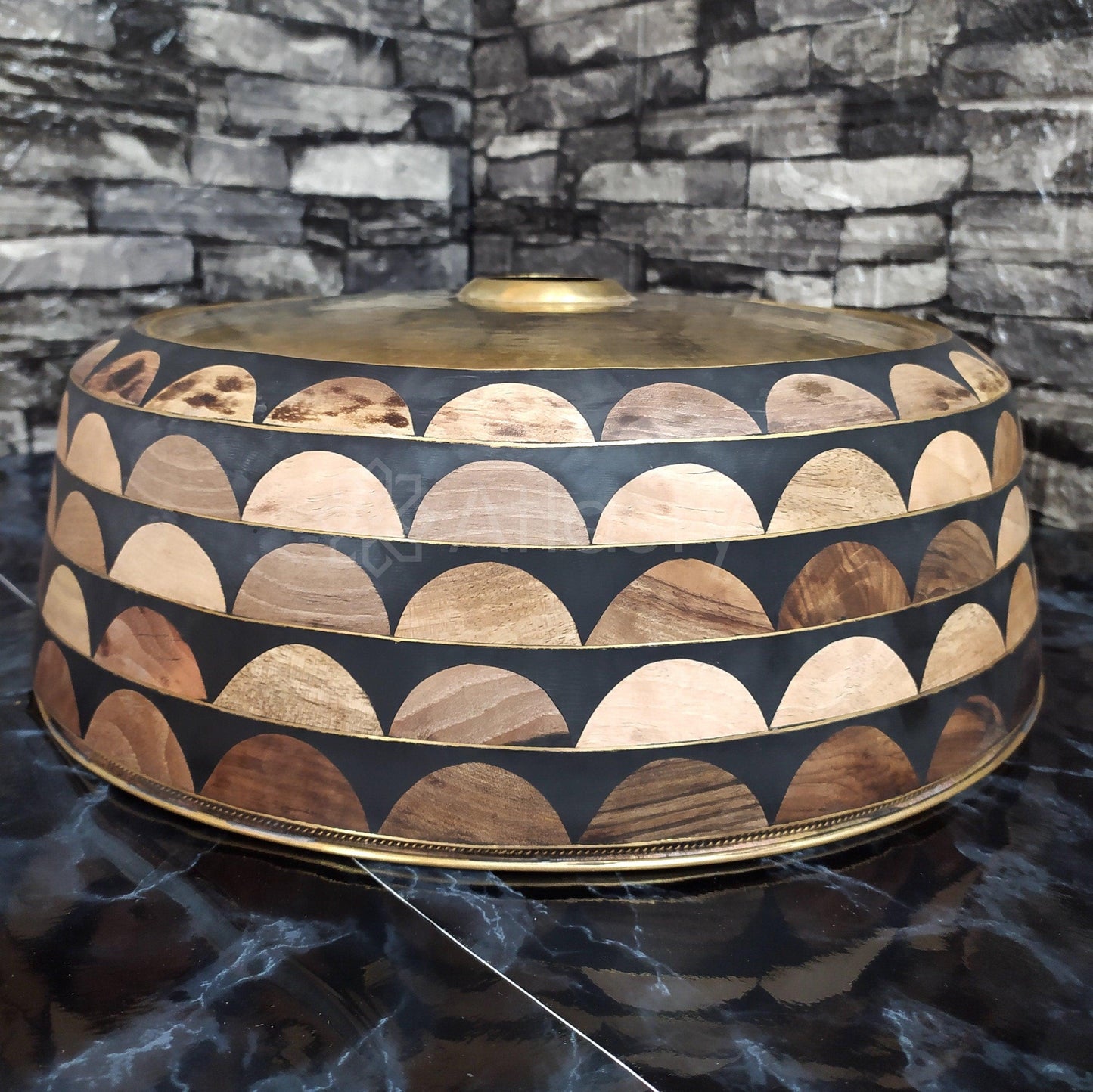 Bathroom Sink created from Resin and Brass, Vanity Vessel Sink