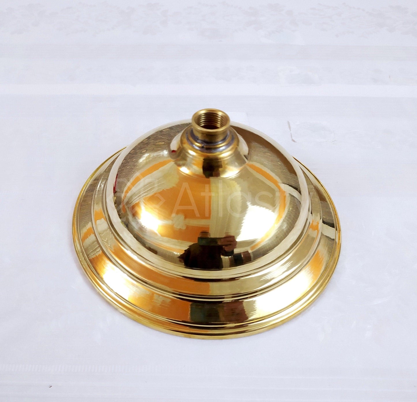 Unlacquered Brass Round Rain Shower Head, Handcrafted