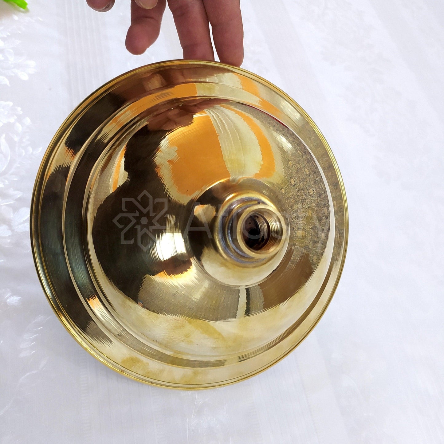 Unlacquered Brass Round Rain Shower Head, Handcrafted