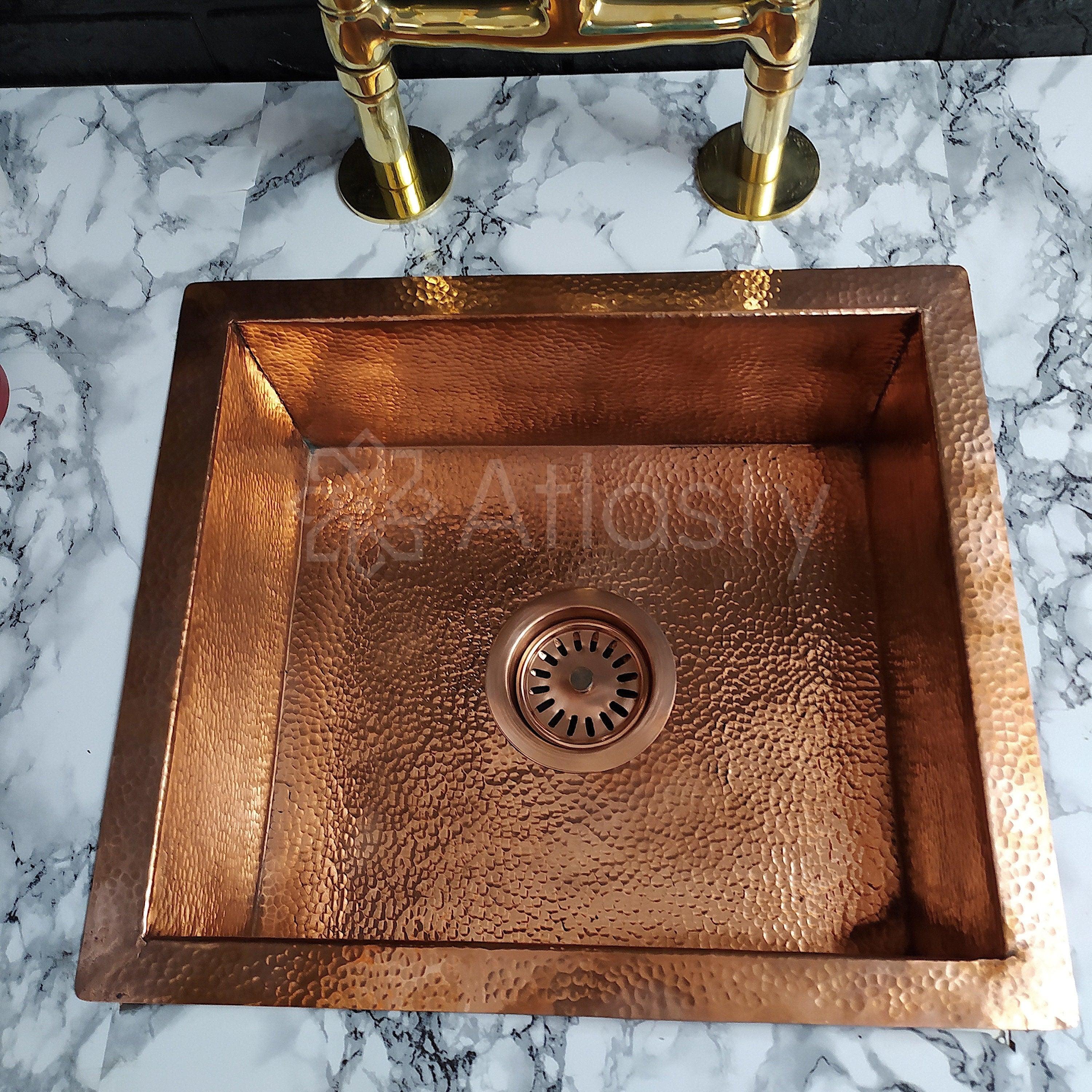 Solid Copper Hammered Sink, Kitchen Bar Sink, Island Sink